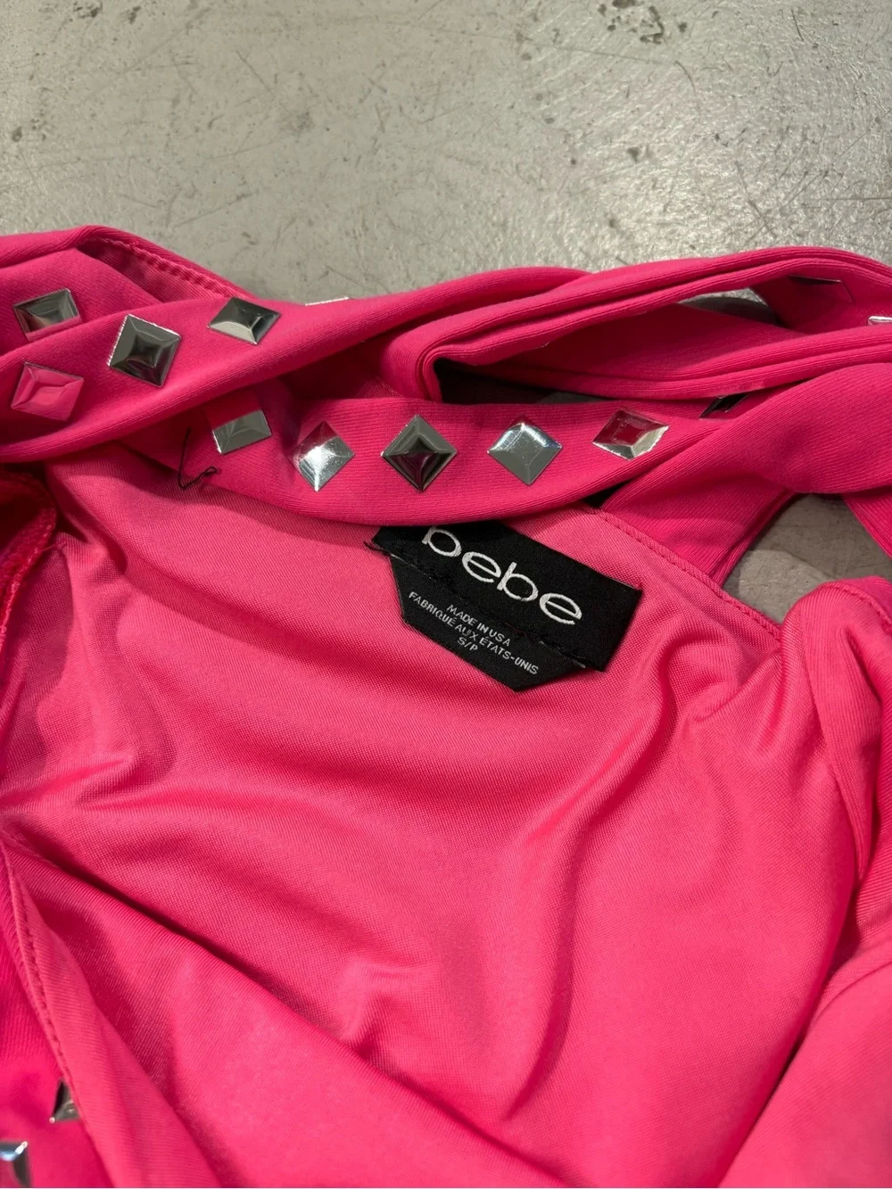 Bebe y2k hot pink studded bodycon dress - Picture 3 of 3